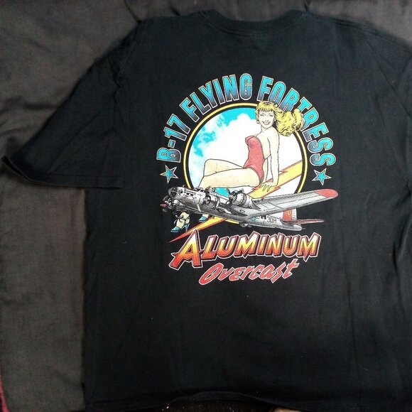 Vintage B-17 Flying Fortress Aluminum Overcast Pin-Up T-Shirt - Picture 5 of 6
